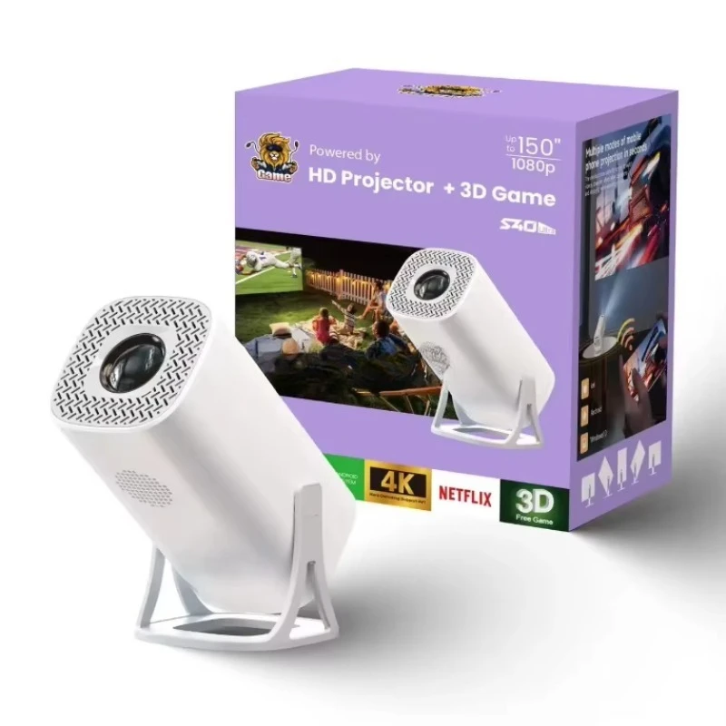 

S40 Ultra LCD Game Projector 1080P Android 10 Home Theater White HD TV Output 150 Lumens 3D Games Projector