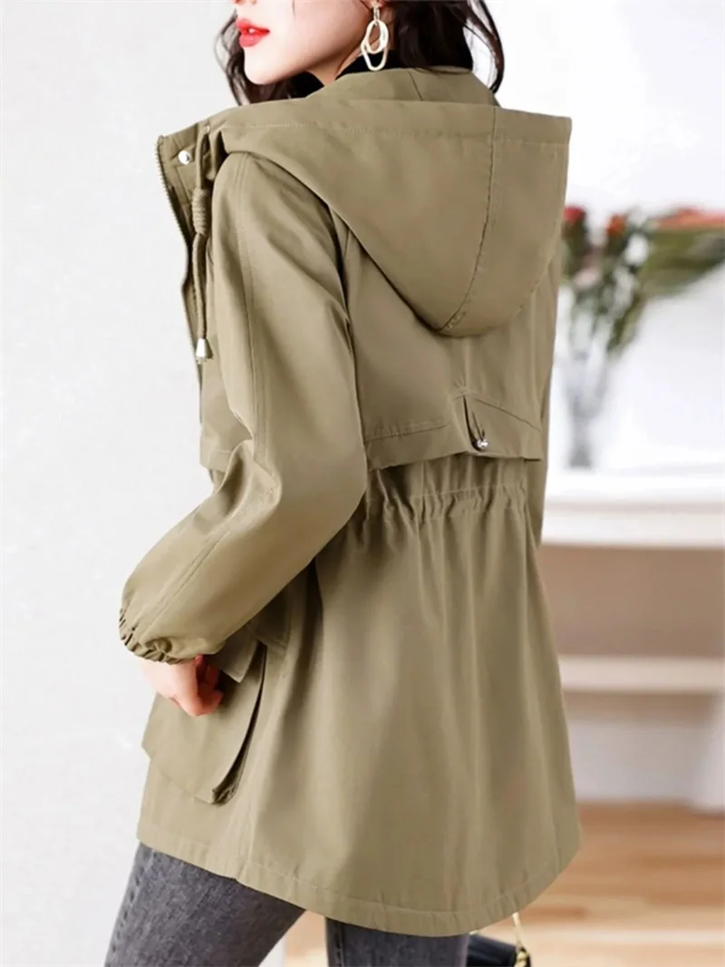 New Spring Fall Women Jackets Windbreaker Female Hooded Casual Basic Coat Korean Loose Zipper Jacket Outerwear Gabardina Mujer
