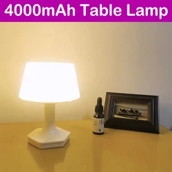 Lampada da comodino a LED da 4000mAh USB ricaricabile 2 modalità interruttore lampada da scrivania portatile protezione per gli occhi libro di lettura illuminazione a luce notturna