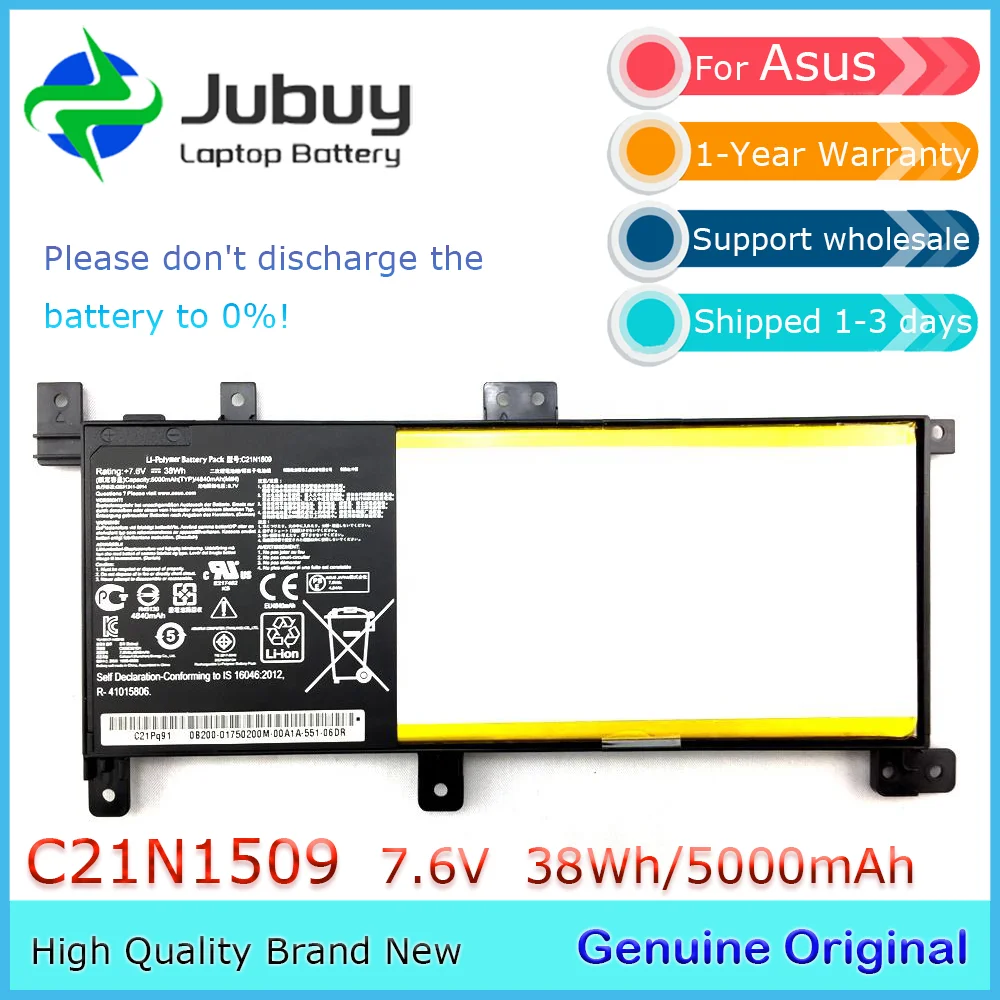 C21N1509 7.6V 38Wh Original Laptop Battery for Asus X556 X556UA X556UB X556UF X556UJ X556UQ X556UV