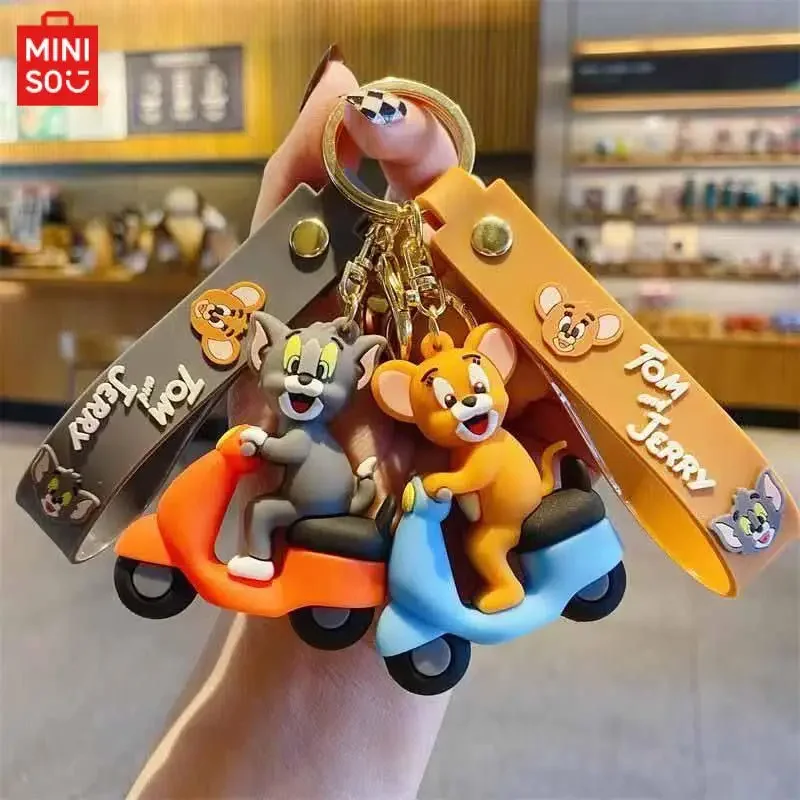 Miniso Kawaii Brelok Tom i Jerry Anime Cartoon Cute Tom Couple Pendant Cat and Mouse Backpack Decoration Christmas Gift Toys