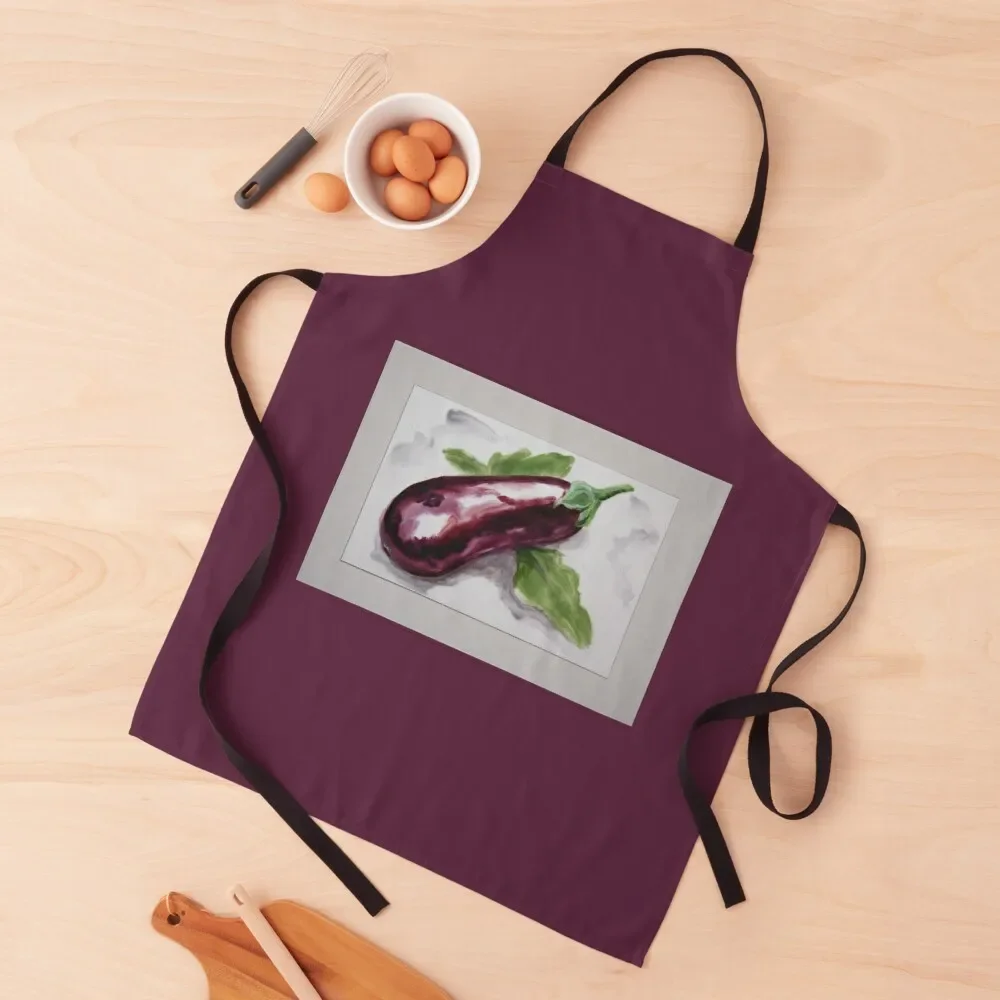 Eggplant with gray mat Apron Chef Accessories work ladies Apron