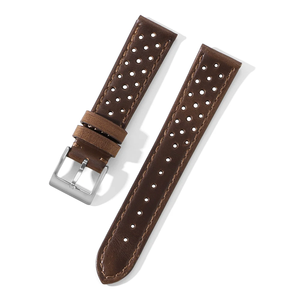 18mm 20mm 22mm Vintage Echtleder-Armband Universelles Rindsleder-Uhrenarmband Poliert & Matt Atmungsaktives Armband Sportgürtel-Accessoire – Detail 28