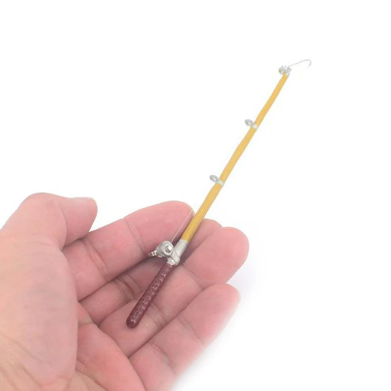 1 مجموعة 1:12 دمية مصغرة المعادن الصيد رود نموذج + دلو الماء دمية الحياة المشهد دمية ديكورات منزلية دمى اكسسوارات #5