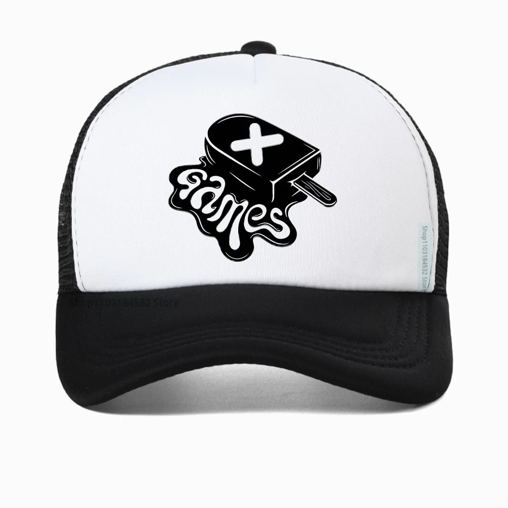 

Games Printing Anime Cartoon Baseball Cap Men Women Hip Hop Dad Mesh Hat adjustable Breathable Trucker Hat fashion casual hats