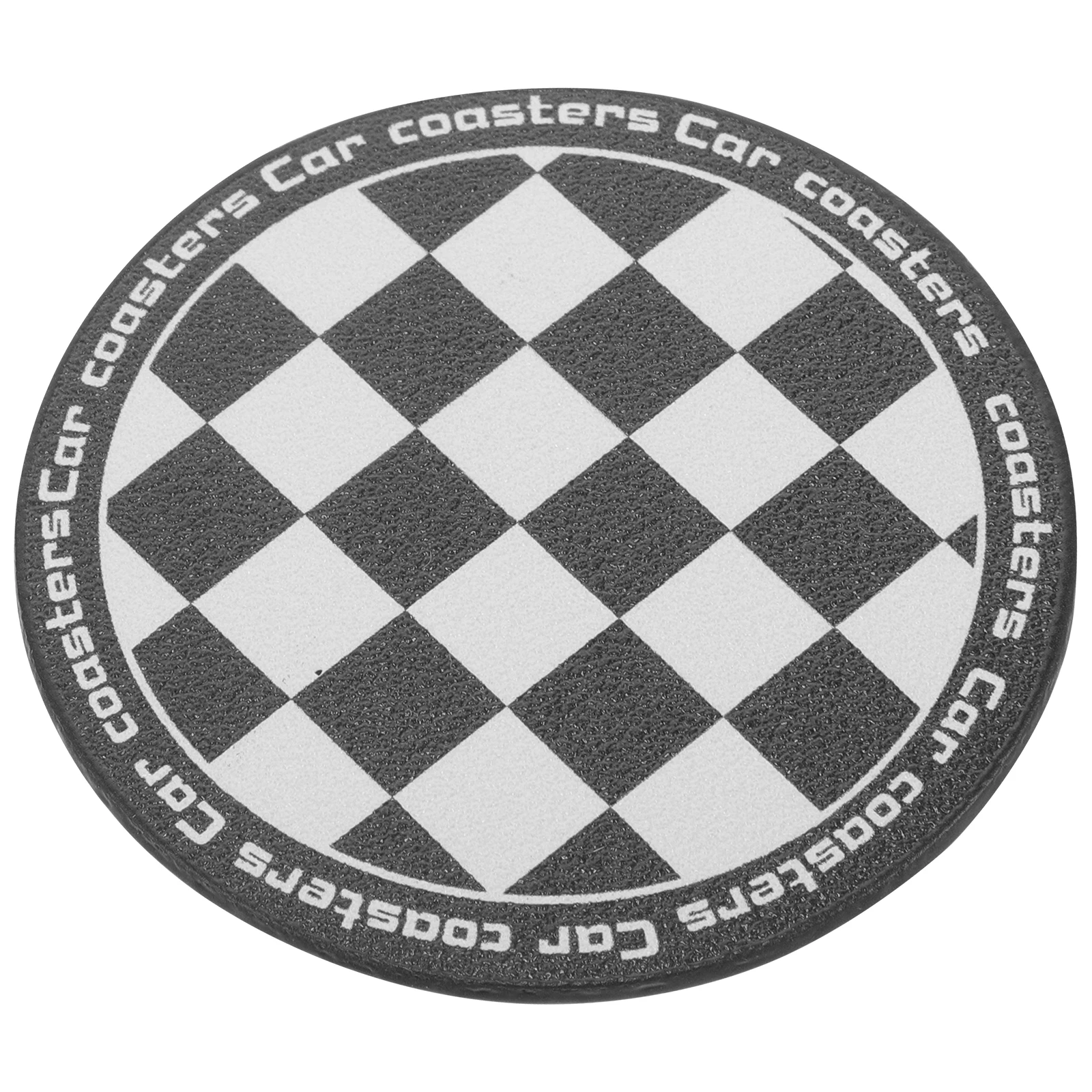 

Checkerboard Car Cup Coaster Round Drink Mat for Vehicle Interior Anti-Slip Tumbler Pad Cup Holder Accessory
