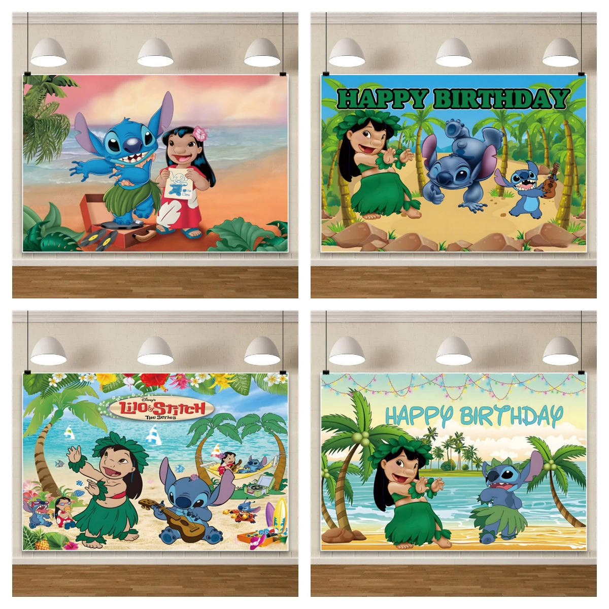 Lilo & Stitch Photo Background For Photography Backdrop Baby Shower Girl Birthday Party Props Kid's Party Supplies Poster Stage