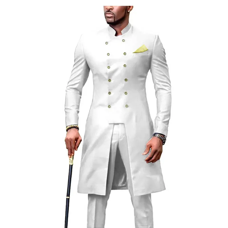 African Design Slim Fit Men Suits For Wedding Groom Tuxedos Royal Blue Bridegroom Suits Best Man Prom Party Blazer