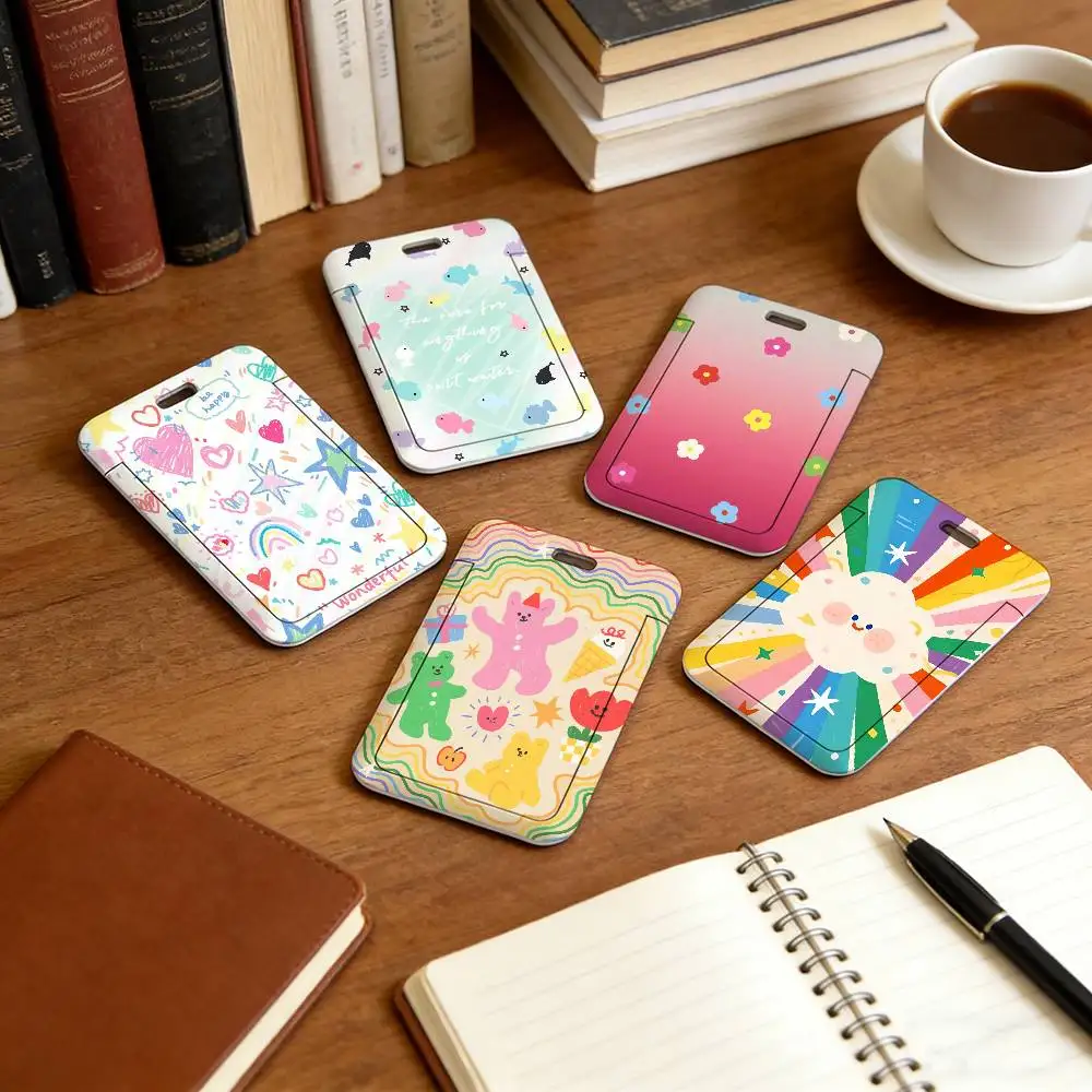 Dopamine Graffiti Cartoon Badge Reel Dress Clips Brooches With Tags ID Name Card Holders Gift