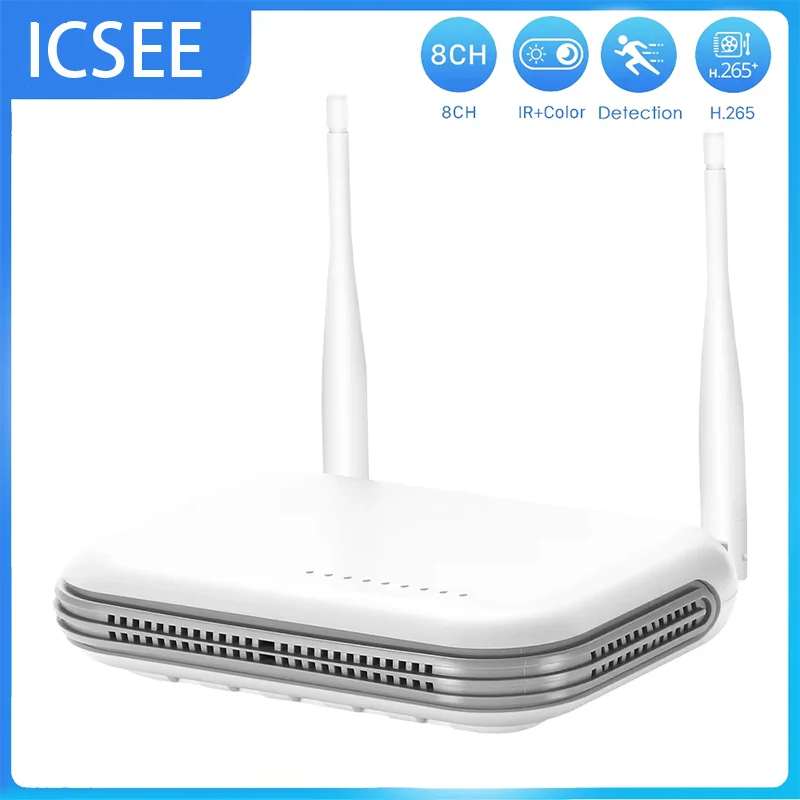 ICsee Mini NVR do nadzór IP kamer bezpieczeństwa 8CH NVR rejestrator Wifi dwukierunkowy Audio bezprzewodowy Mini wideorejestrator