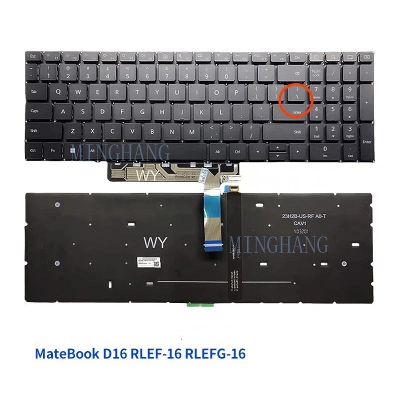 

M New For Huawei MateBook D16 RLEF-16 RLEFG-16 laptop US keyboard backlit black