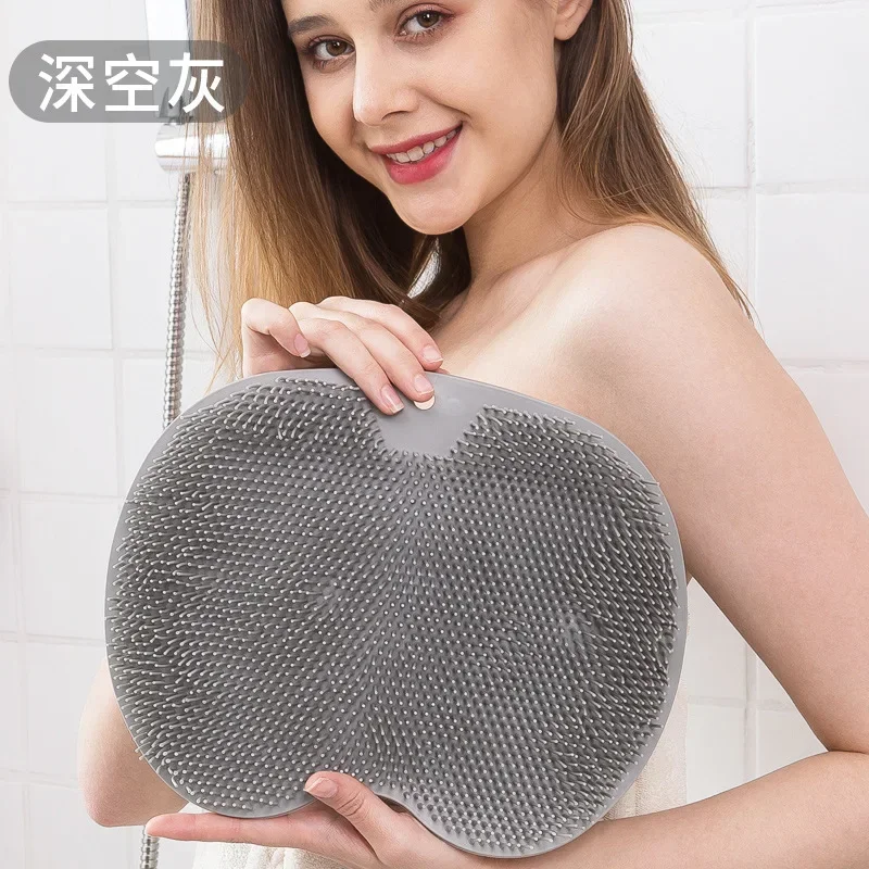 1 PC Exfoliating Shower Massage Scraper Bathroom Non-slip Bath Mat Back Massage Brush Silicone Foot Wash Body Cleaning Bathing