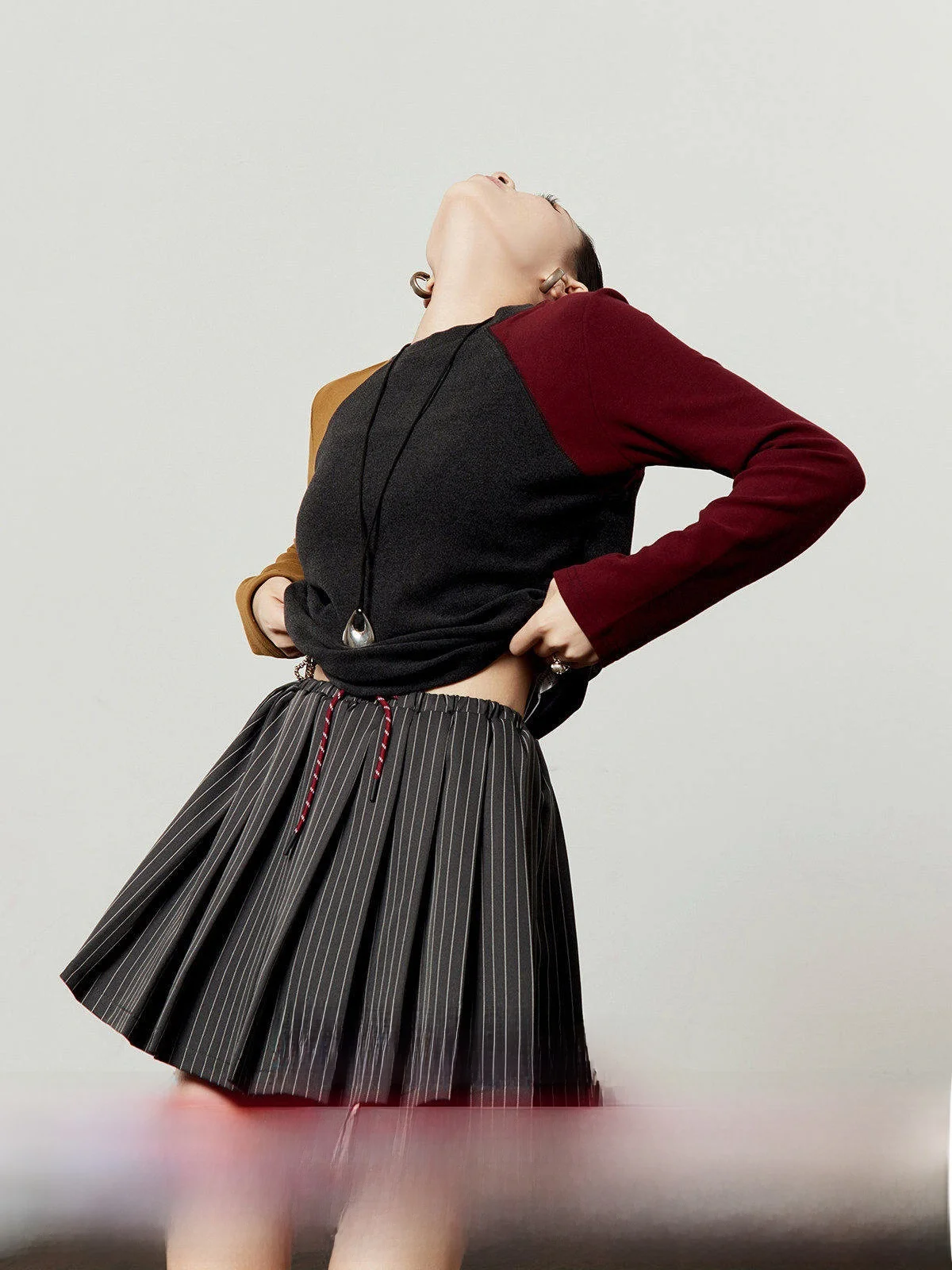 

Женский трикотажный топ Color Blo Long Sve, свободного кроя, повседневный, с круглым вырезом, дышащий, приятный к телу, стандартной длины