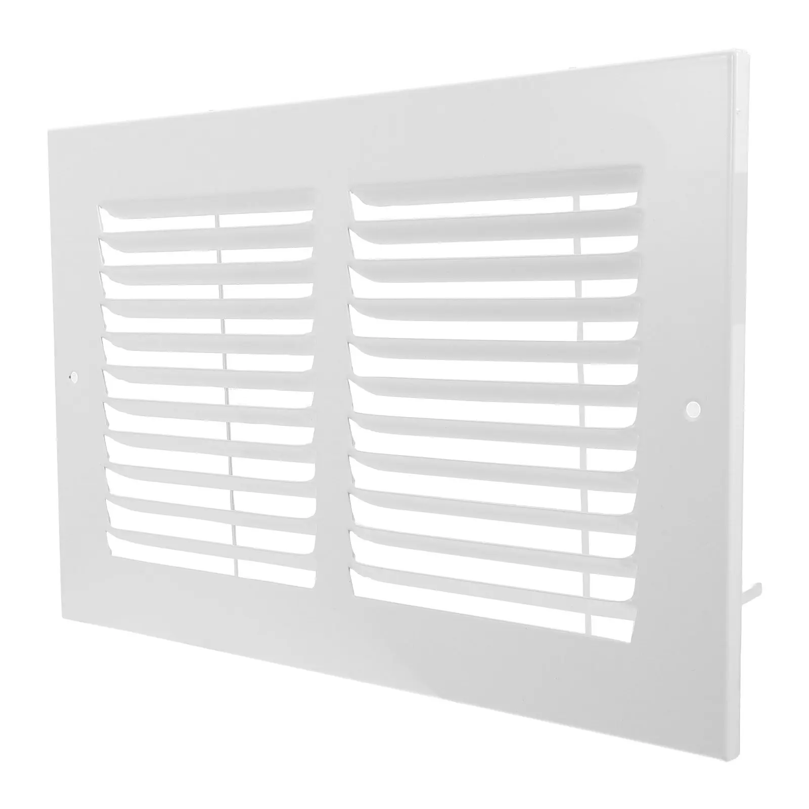 

White Flush Mount Return Air Grille Vent Cover Metal Louvered for Wall Ceiling Ac Ventilation Paintable Dust Filtration 10x6