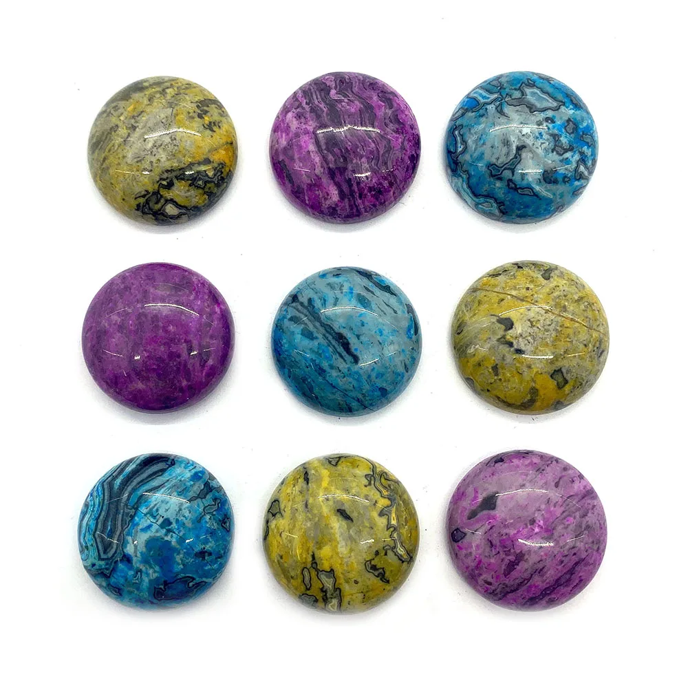 

Multicolor Round 19mm Crazy Onyx Ring Bead Loose Beads Diy Beads for Jewelry Making Inlay Pendant Bracelet Ring Charm Accessorie