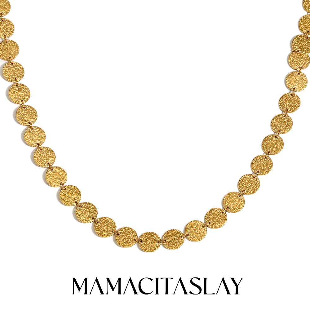 

MamacitaSlay Stylish 18K Gold Plated Titanium Round Piece Waist Chain for women Waterproof belly chain Sexy accessories