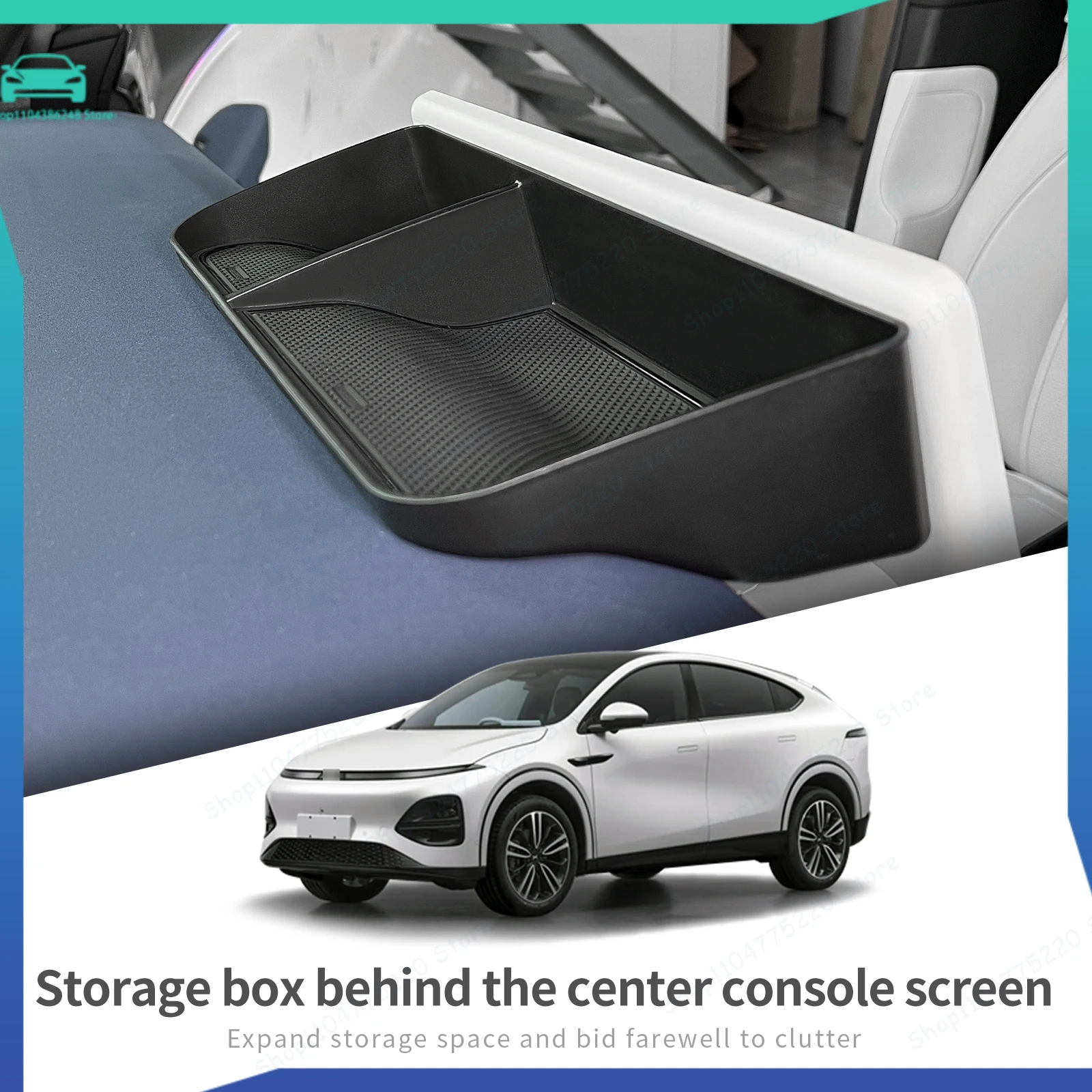 For Xpeng G6 2023 2024 Car Dashboard Tray Center Console Hidden Storage Box Behind Screen Accessories Organizer Tidying