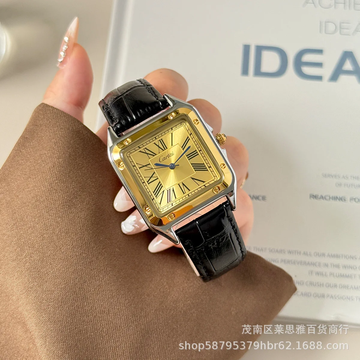 Square Roman Lettering Belt Business Gradient Cartisi Quartz Watches Men Hot Trendy Cool Personality Steel Watch Clcok Reloj