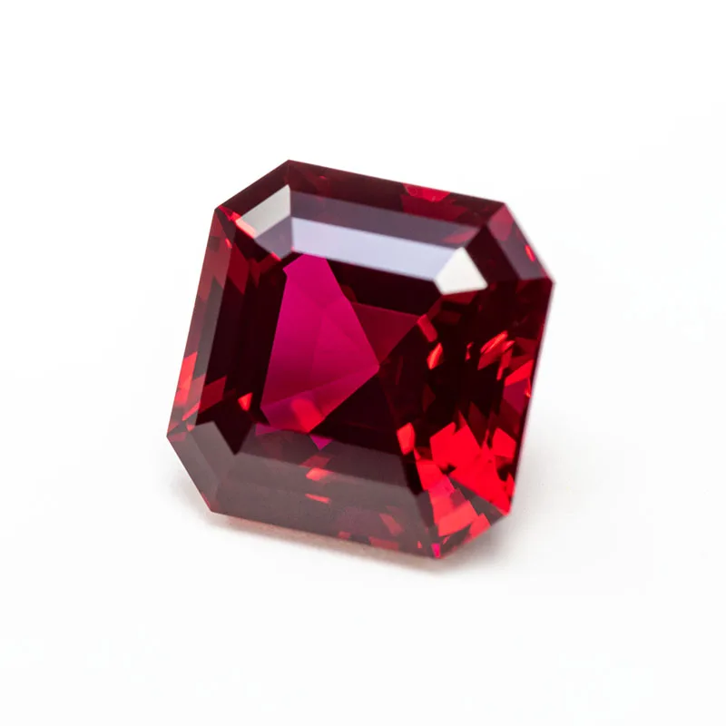 Hochwertiger Laborgezüchteter Rubin in Asscher-Schliff Taubenblutrote Farbe Edelstein-Anhänger für DIY-Schmuckherstellung Wählbares Zertifikat – Detail 4