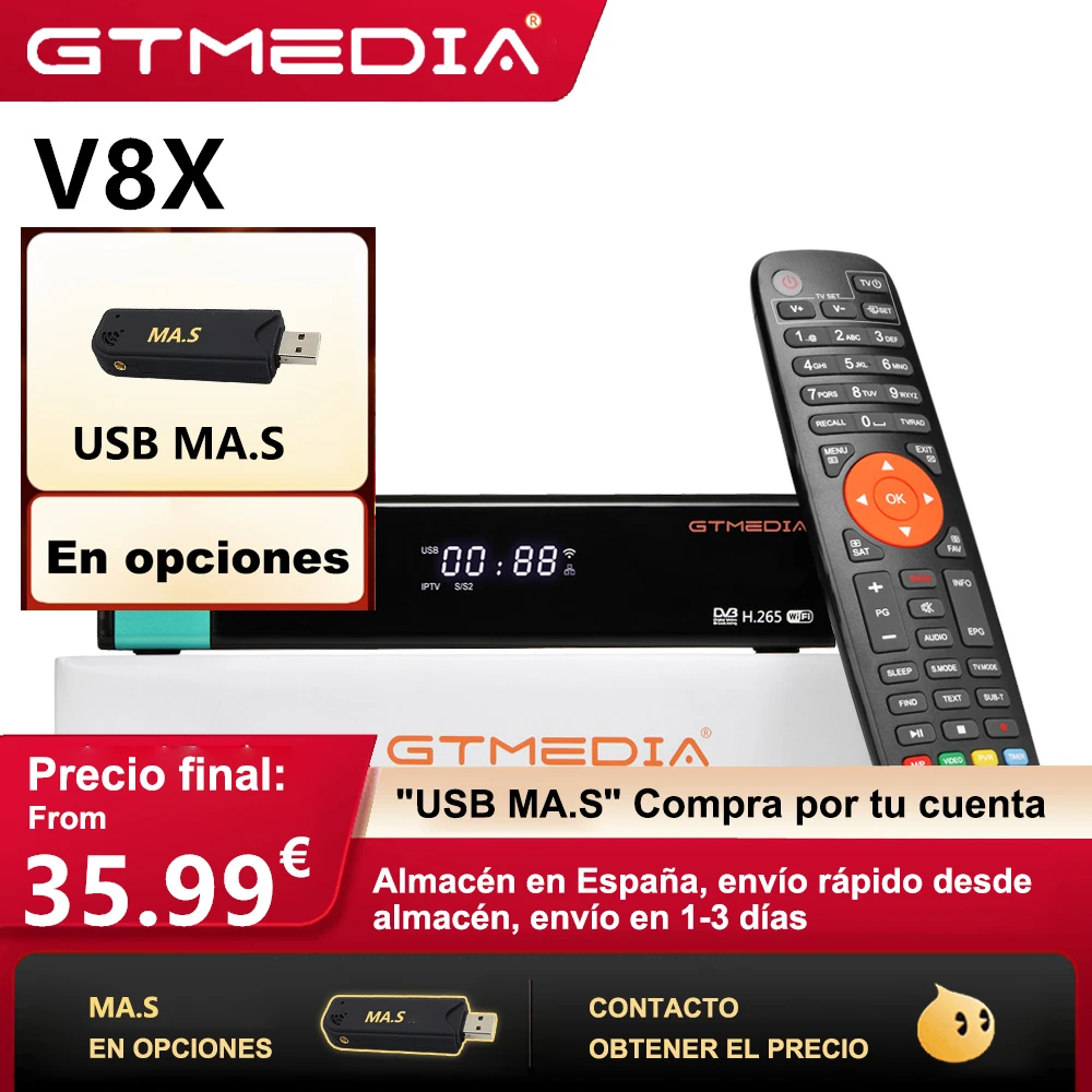 GTMEDIA V8X mars Satellite Receiver With CA card Receiver tv Sat DVB-S/S2/S2X Finder 1080P TV Decoder Set Top BOX smart tv box