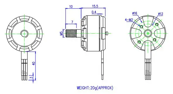 1806 2400kv cw ccw bürstenloser Motor für fpv Drohne Quadcopter – Detail 14