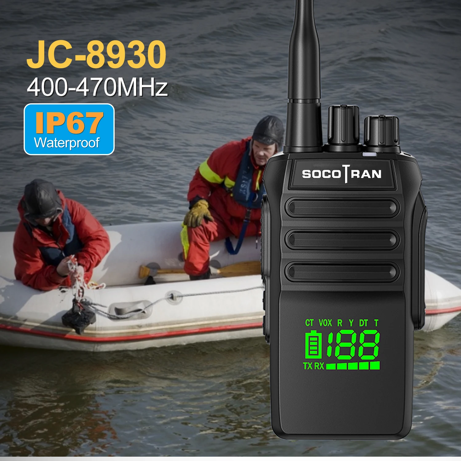 

Walike Talkie 10w handheld two way radio UHF 400-470MHz 199 channels Portable walkie talkie portable transceiver IP67 Waterproof