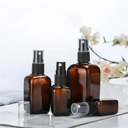 10ML-100ML Mini Perfume Spray Bottles Dark Brown Refillable Portable Glass Split Bottle Travel Cosmetic Container With Cap