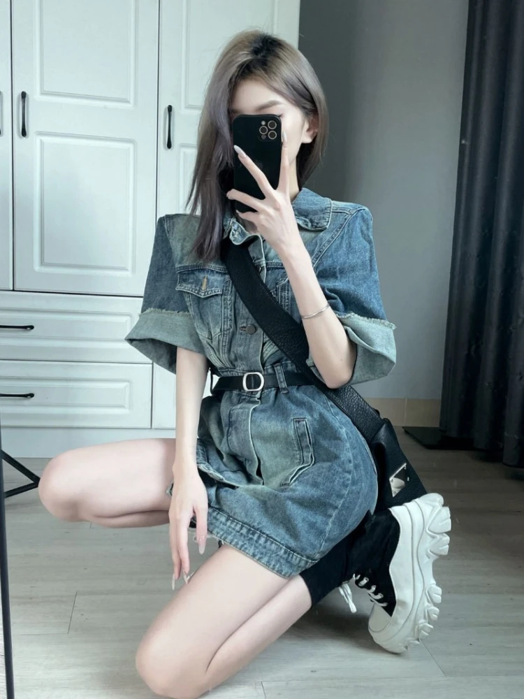 Female Dresses Denim Corset Tight Women's Dress Holiday Bodycon G Elegant and Beautiful Fashion Summer 2024 High Quality Luxury