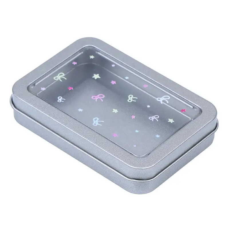 2PCS/5PCS Colorful Star Earring Storage Tin Box Four Leaf Clover Design Simple Desktop Organizer Small Card Badge Storage Box