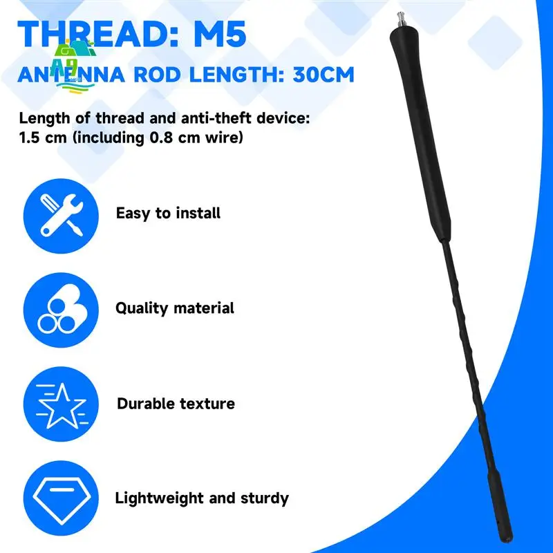 A09E-30 سم هوائي قضيب قصير لمقعد إيبيزا 6L 6J ليون 1M 1P سكودا ألتيا 5P #1