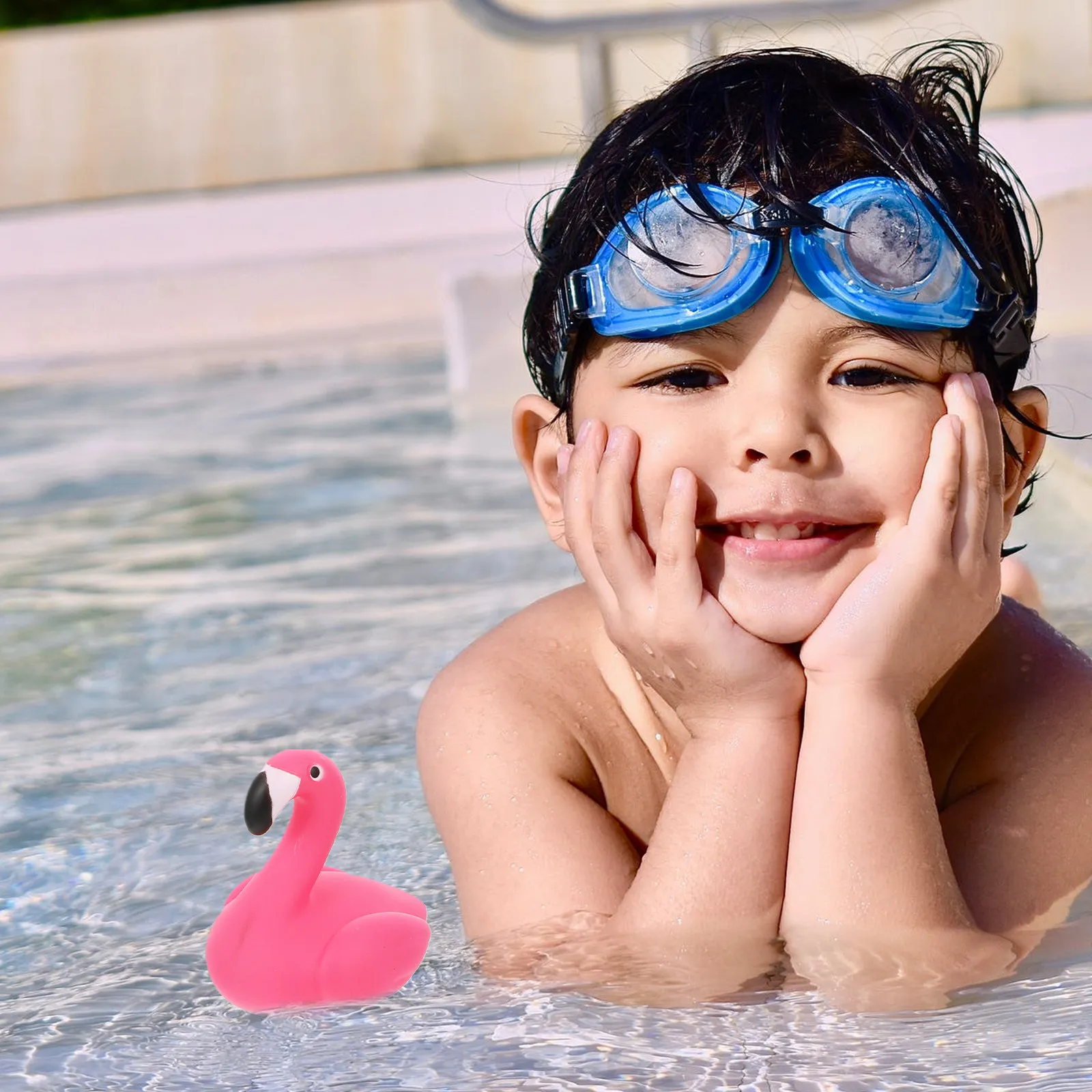 

1Pcs Floating Swimming Pool Thermometer Pe Material Flamingo Shape Water Temperature Measurer Bathtub Fishpond