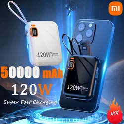 Xiaomi 120W 50000mAh Przenośny Power Bank Kabel o dużej pojemności Dwukierunkowe szybkie ładowanie Mini Powerbank dla iPhone Samsung ﻿ 2024