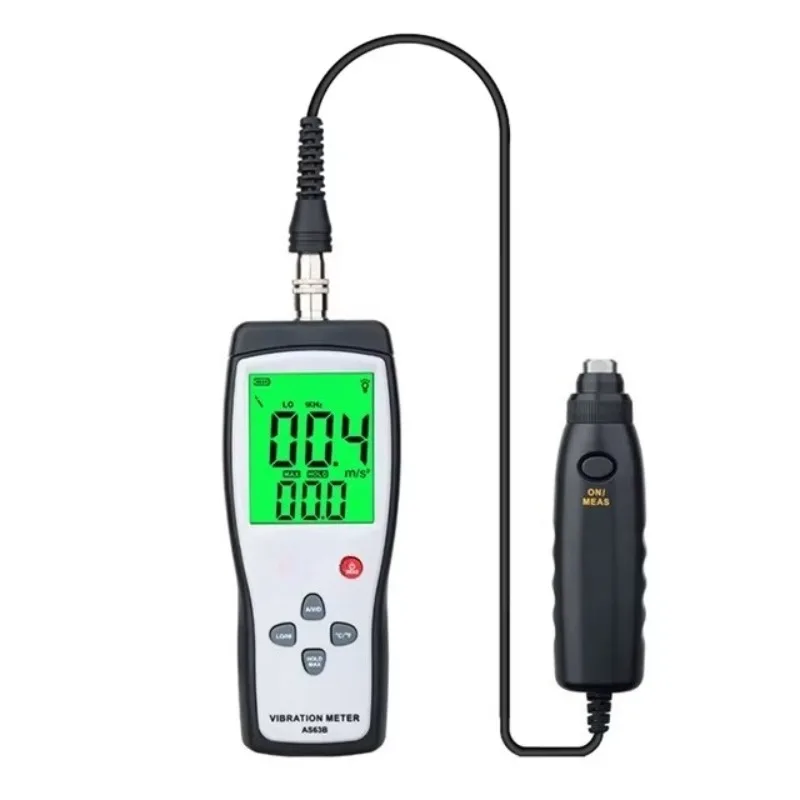Vibration Meter Split Probe LCD Display AS63B High Precision Tester for Industrial Equipment Portable Measuring Tool