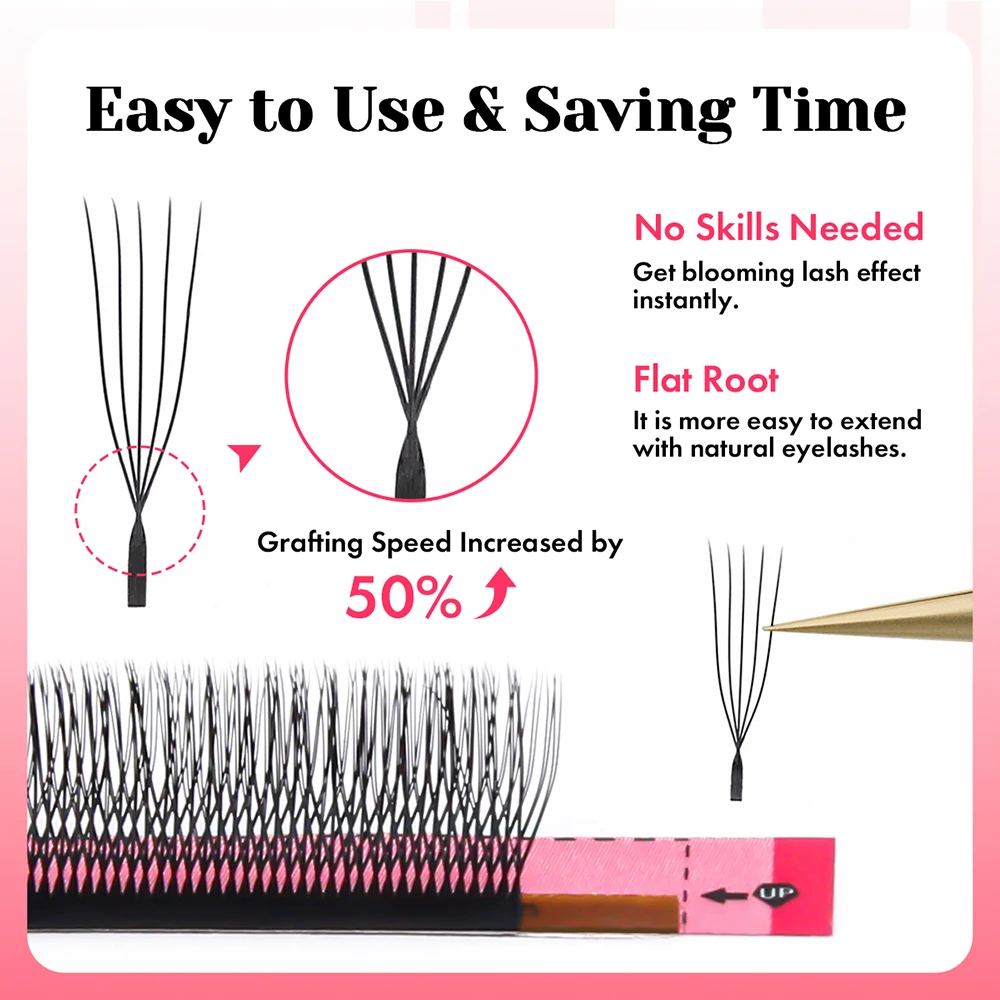 Nieuwe Trend U-vorm 3D 4D 5D 6D Wimperverlenging 0.07mm Dikte Denser Slanke Cilios U Stijl Volume Nep wimpers door MASSCAKU