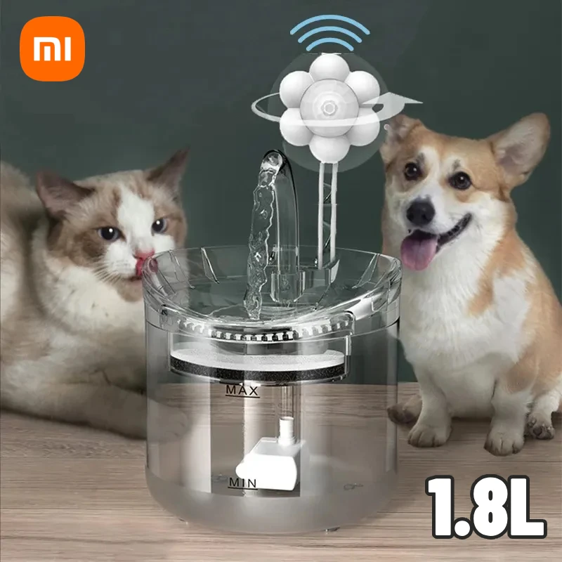 Xiaomi Ultra-Quiet Cat Water Fountain Filter Smart Automatic Pet Dog Water Dispenser&Burnout Prevention Pump 1.8L Recirculate