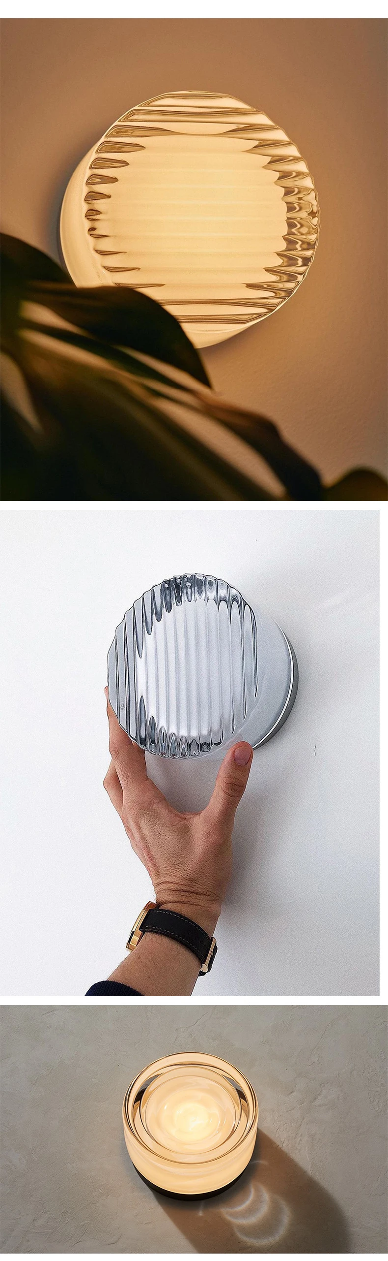 Modern Round Glass Wall Lamps LED Acrylic Corridor Aisle Lamp Minimalist Home Decor Living Room Porch Bedroom Bedside Wall Light