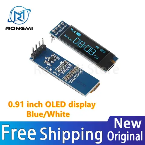 1Pcs~10Pcs 0.91 inch OLED display module white/blue 128X32 LCD LED Display SSD1306 12832 0.91 IIC i2C Communicate for ardunio