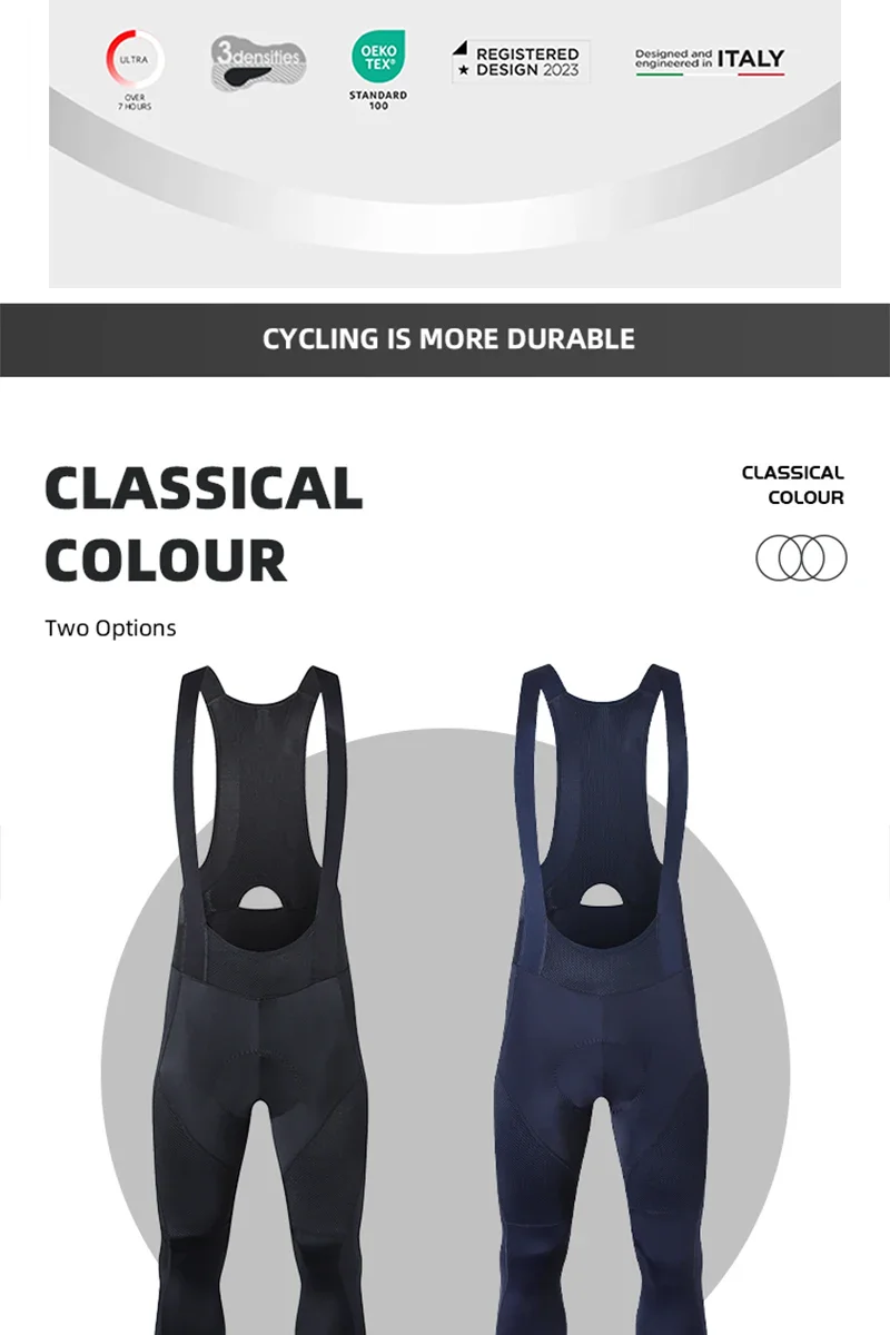 YKYW Männer 3/4 Radfahren Trägerhose 4-farbige Fahrradstrumpfhose Hosen Outdoor MTB Bike Shorts 7 Stunden Fahrt Gepolsterte elastische Schnittstelle – Detail 9