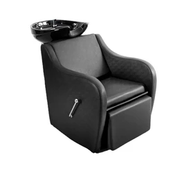 Barber Shop Shampoo Chair for Hair Salon FRP Hair Salon Ceramic Basin Massage Half Lying Flushing Bed Trendy