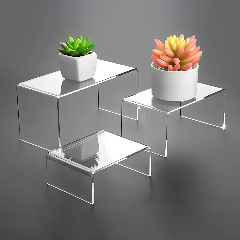 

5 Sizes Of Transparent Acrylic Display Shelf, Blind Box Toy Storage Rack Sets, Product Display Stands, Desktop Holder,