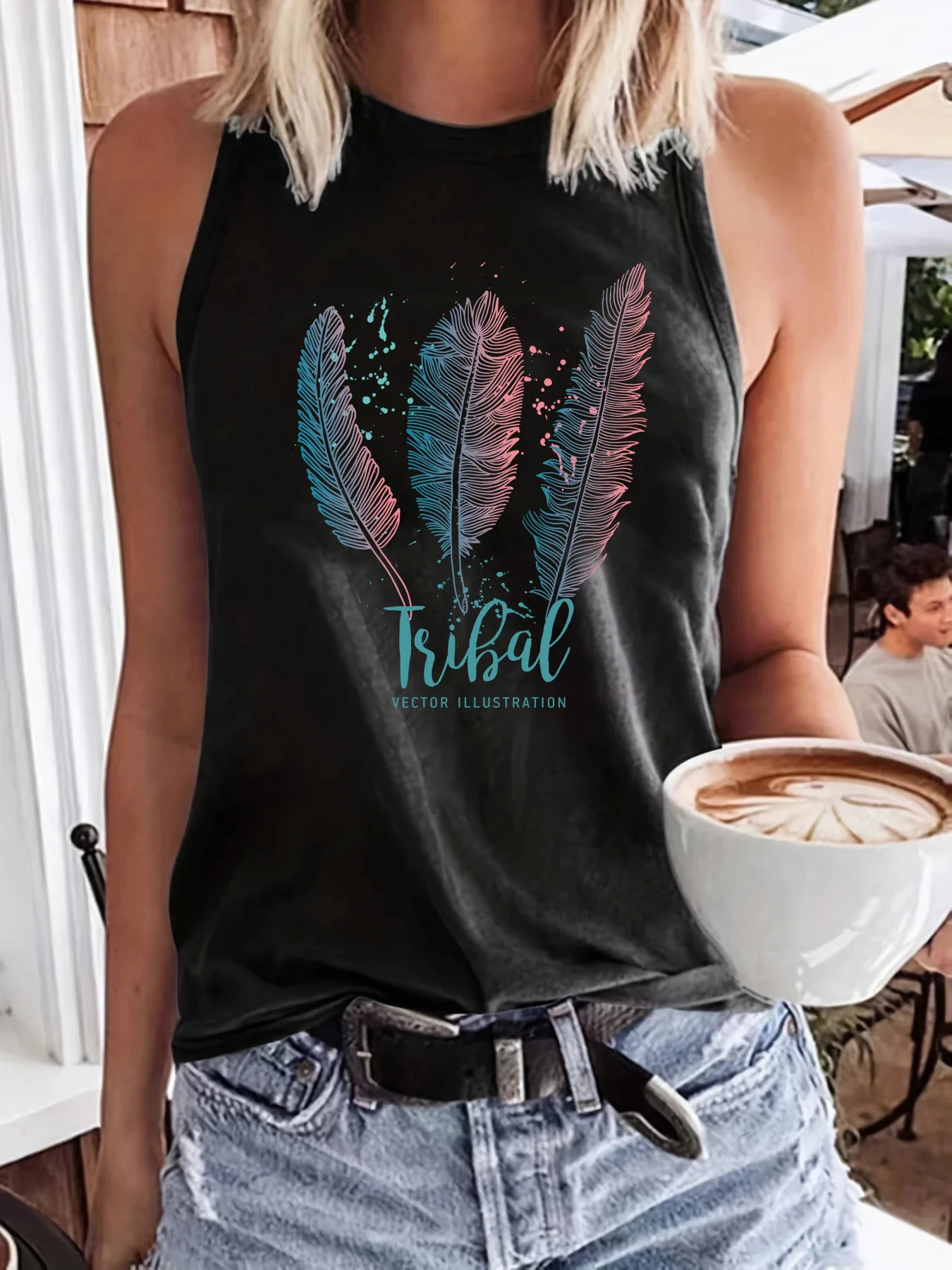 

Women's Sleeveless Vest White T-shirt Comfortable Tank Tops Commute Breathable Blouse Sleeveless Basic Tees Summer
