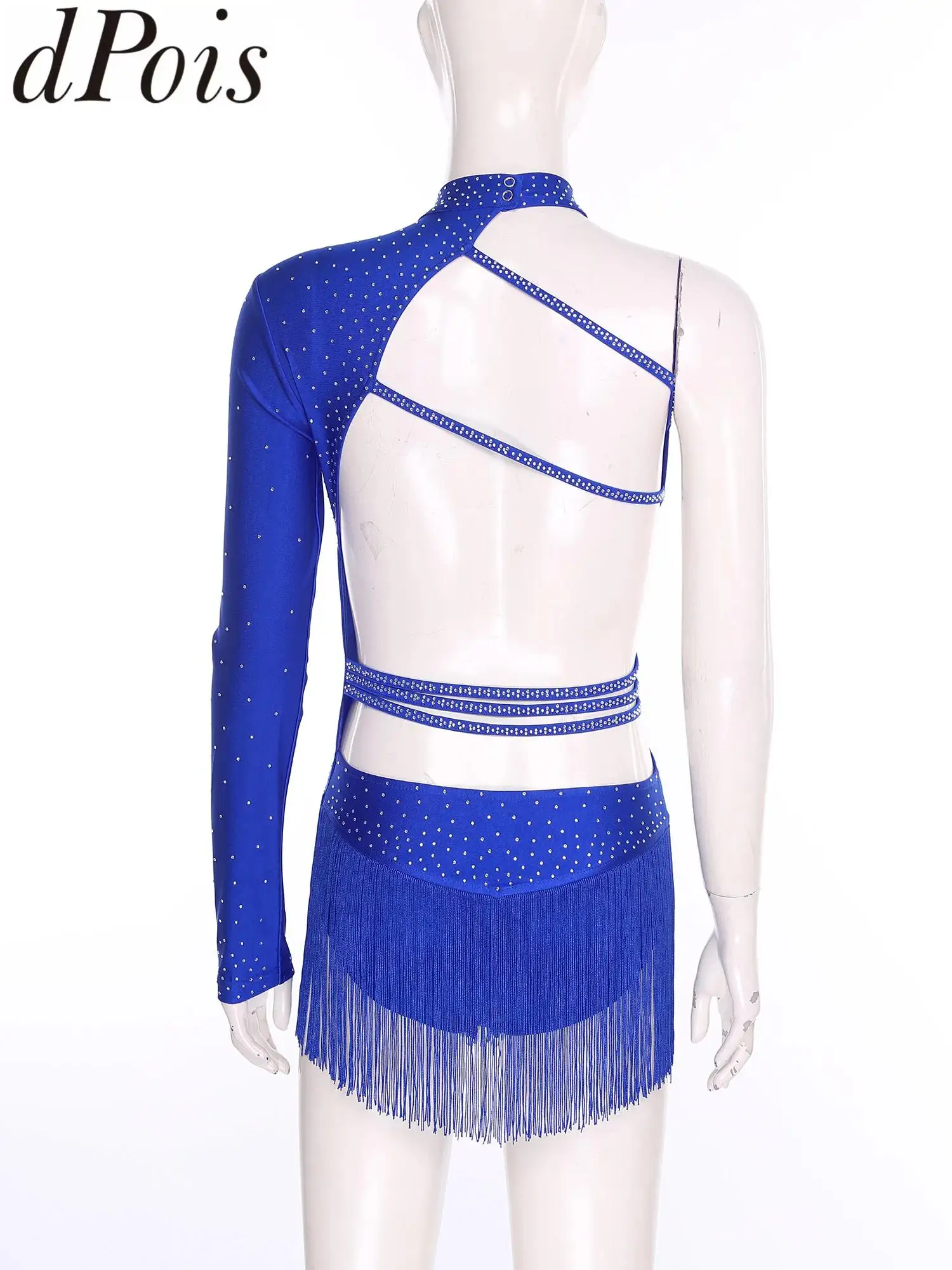 

Women Dance Bodysuits Tassel Skirted for Latin Samba Cha-cha Tango Rumba Dance Dresses Ladies Strappy Backless Leotard Jumpsuits