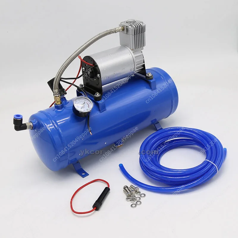 

Useful 120PSI-150PSI 12V Air Tyre Inflator Pump Compressor with 6L Tank for Truck RV Train Air Horn 500cm/16.4ft Hose