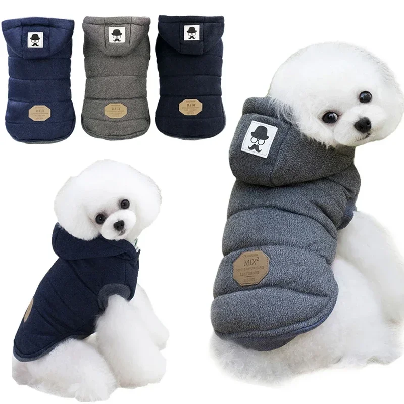 Dog Winter Warm Jacket for Small Dogs Clothes Puppy Fleece Two-legged Coat Pet Hoodie Chihuahua French Bulldog Yorkies Costumes