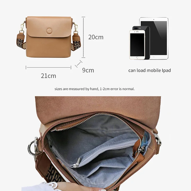 Women\'s Bag Female Small Square Shoulder Bag New Style Simple Versatile Broadband Fashion Leisure Leather One-Shoulder Messenger