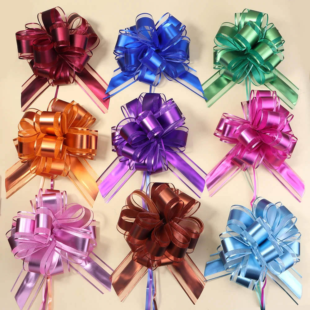2/10Pcs Große Hochzeit Pull Bogen Bänder Blume Auto Stühle Dekoration Weihnachten Geschenk Wrap Verpackung Geburtstag Party Liefert hause Handwerk – Detail 7