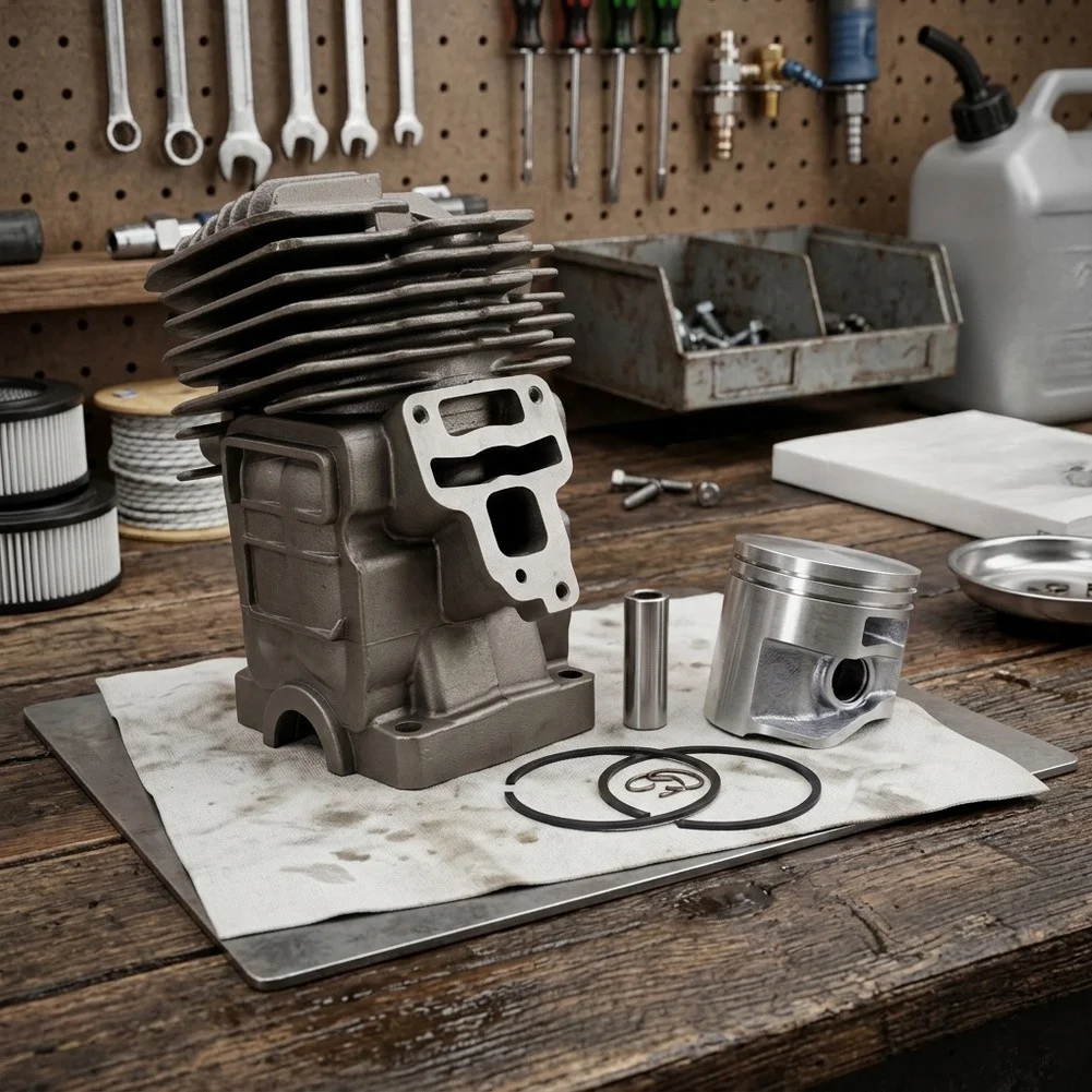 Heavy-Duty 49MM Nikasil= Cylinder For MS311 MS391 Chainsaws Enhanced Wear Resistance And Engine Performance Kit