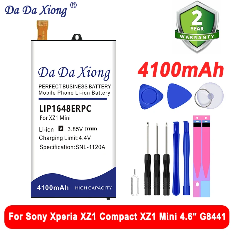 Wysokiej jakości wymienna bateria LIP1648ERPC 4100mAh do Sony Xperia XZ1 Compact XZ1 Mini 4.6 "G8441 + darmowe narzędzia