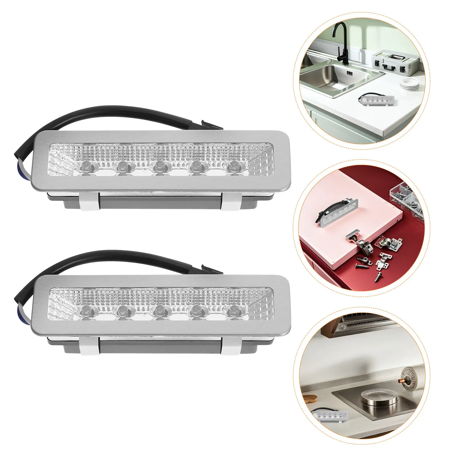 2 Pcs Range Hood Light Kitchen Bulbs LED Replacement Cooker Rectangle Lights Lamp