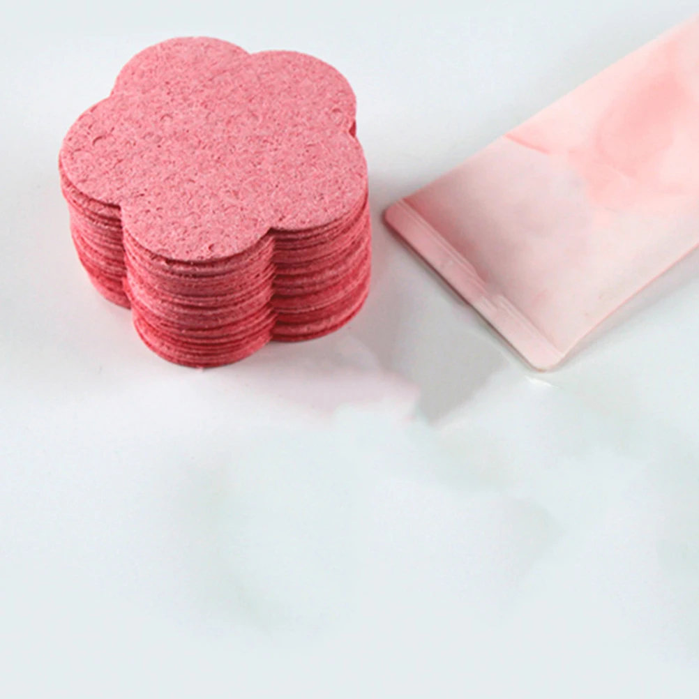

60 Pcs Facial Cleanser Compressed Sponges Makeup Wet Wipes Flower Shape Cleansing Face Wood Pulp Cleaning for Dad